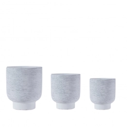 Κασπώ Σετ 3τμχ Κεραμικό Λευκό ESPIEL 28x31εκ.-23x26εκ.-12,5x14,5εκ. TOF104