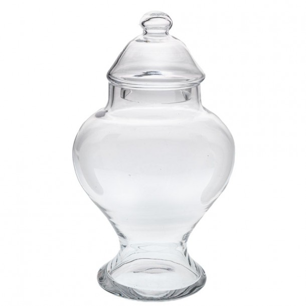 Διακοσμητικό Δοχείο Με Καπάκι Γυάλινο Διάφανο 15x30εκ. iliadis 91977