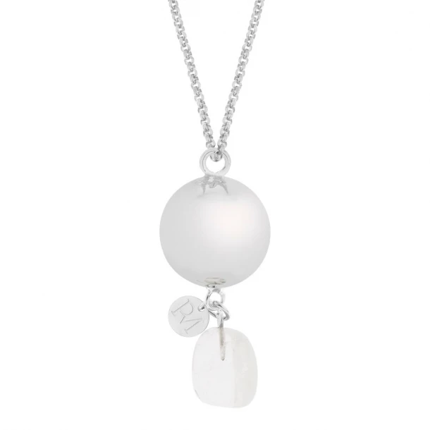 Μενταγιόν Εγκυμοσύνης Επάργυρο-Ατσάλι 110εκ. Silver Linn Κρύσταλλος Proud Mama PM-635