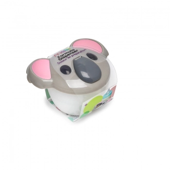 Δοχείο Για Γάλα Σε Σκόνη Με 3 Χωρίσματα Πλαστικό 9,9x7,9x12,9εκ. Koala Formula Dispenser Γκρι-Ροζ Melii MEL11800