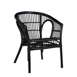 Πολυθρόνα Εξωτερικού Χώρου Rattan Μαύρη 59x58x76εκ. Zambia MSA 20-27-149