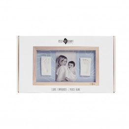 Κορνίζα Ξύλινη Για Φωτογραφία & 2 Αποτυπώματα Του Μωρού Σας 32x2,3x19εκ. Blue Abstract Petit Artichaut PA1704