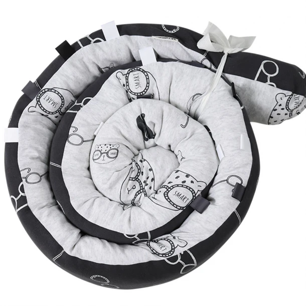 Πολυχρηστικό Μαξιλάρι Βαμβακερό 240x12εκ. Snuggly Snake Grey Bear Minene 18303004040OS