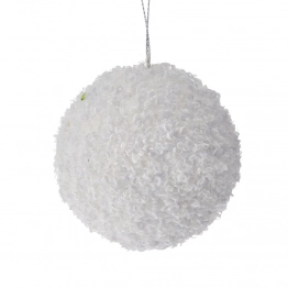 Χριστουγεννιάτικη Μπάλα Polyfoam Λευκή Glitter 6εκ. iliadis 83483