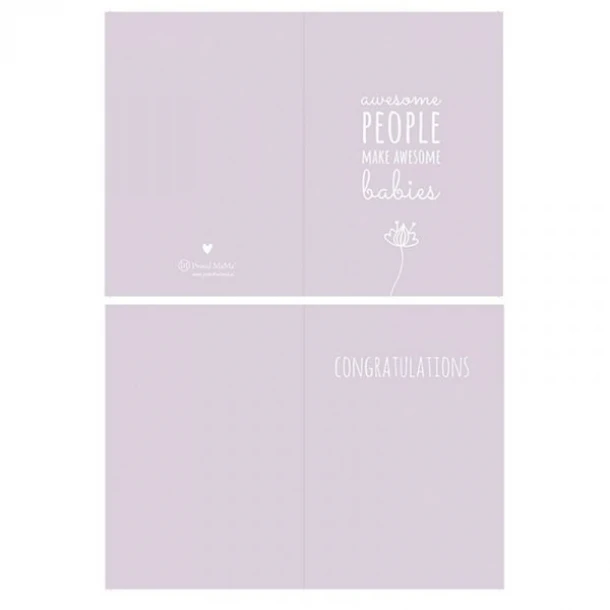 Ευχετήρια Κάρτα Γέννησης Lilac Proud mama PM-542