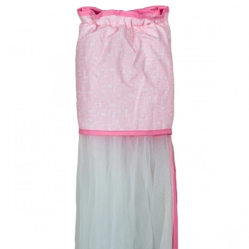 Κουνουπιέρα Λίκνου Nylon-Βαμβακερή 160x360εκ. Elephant Ροζ 85221