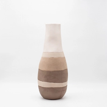 Βάζο Κεραμικό Εκρού-Μπεζ-Καφέ 18x44,5εκ. ESTHETI 819-00292