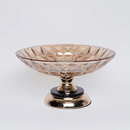 Διακοσμητικό Μπωλ Γυάλινο-Μεταλλικό Χρυσό 29,5x16εκ. ESTHETI 754-11023