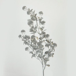 Κλαδί Με Φύλλα Πλαστικό 60εκ. Ασημί ESTHETI 758-12114