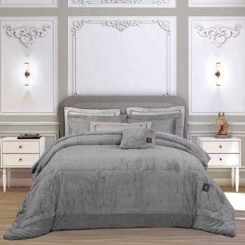 Κουβερτοπάπλωμα Faux Fur King 240x250εκ. Premium 3964 Grey Greenwich Polo Club