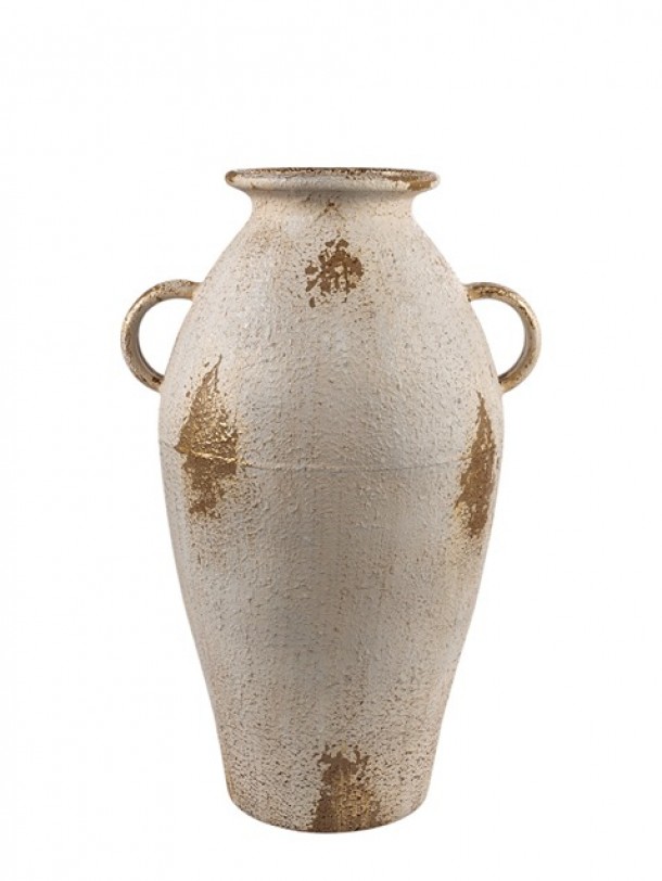 Βάζο Μεταλλικό Μπεζ Αντικέ 26x25x33εκ. Zen Collection 25.17.51539