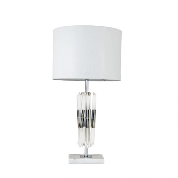 Φωτιστικό Επιτραπέζιο Λευκό-Ασημί 35x68εκ. Zen Collection 24.12.49902