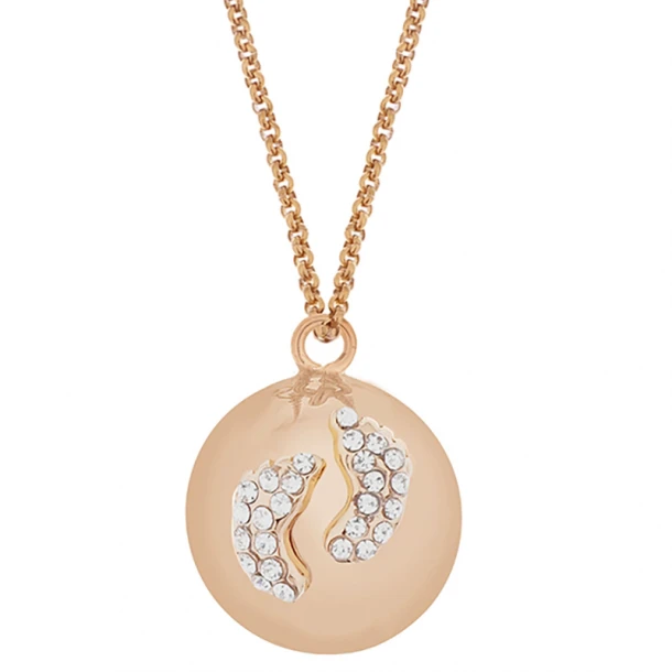 Μενταγιόν Εγκυμοσύνης Επάργυρο Babybell Glowing Πατουσάκια Pink Proud Mama PM-617