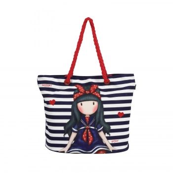 Τσάντα Θαλάσσης Polyester 5810 Κόκκινη-Λευκή-Μπλε 38x20x58εκ. Santoro