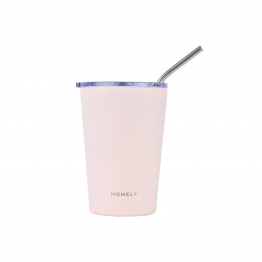 Θερμός-Ποτήρι Ανοξείδωτο Coffee Mug Homely Rose Quartz 400ml-9x8,5x13εκ. Estia 01-32678