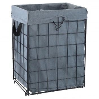 Καλάθι Απλύτων Πτυσσόμενο Μεταλλικό Cage 40x35x55εκ. Estia 01-30094
