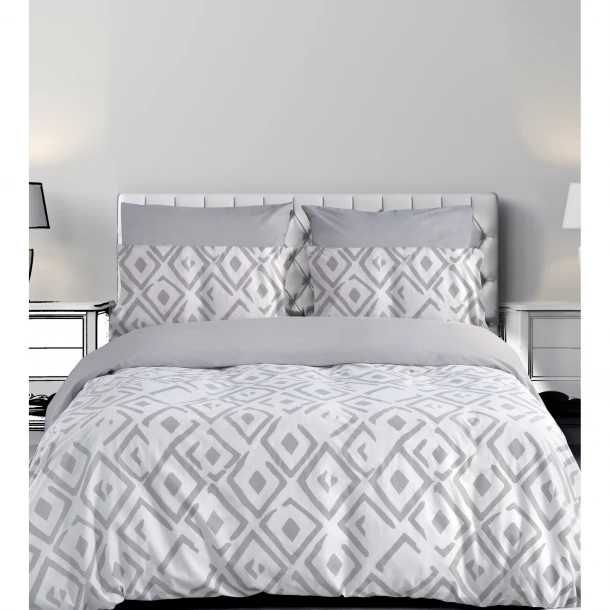 Σετ Σεντόνια Βαμβακερά King 270x290εκ. Romvos 2 Grey Makis Tselios