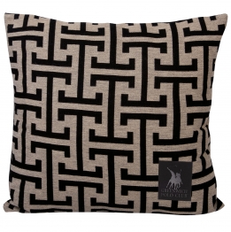 Διακοσμητικό Μαξιλάρι Polycotton 40x40εκ. Throws 3901 Μαύρο-Μπεζ Greenwich Polo Club