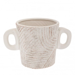 Βάζο Κεραμικό Λευκό-Κεραμιδί 26x15x16εκ. iliadis 88084