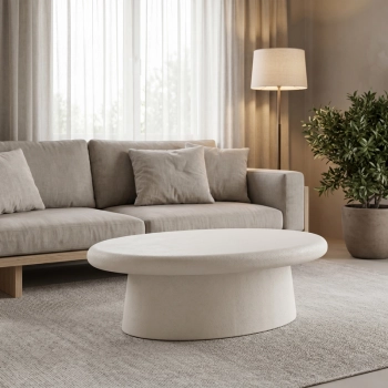 Τραπέζι σαλονιού Herona pakoworld mdf λευκό 100x60x32εκ