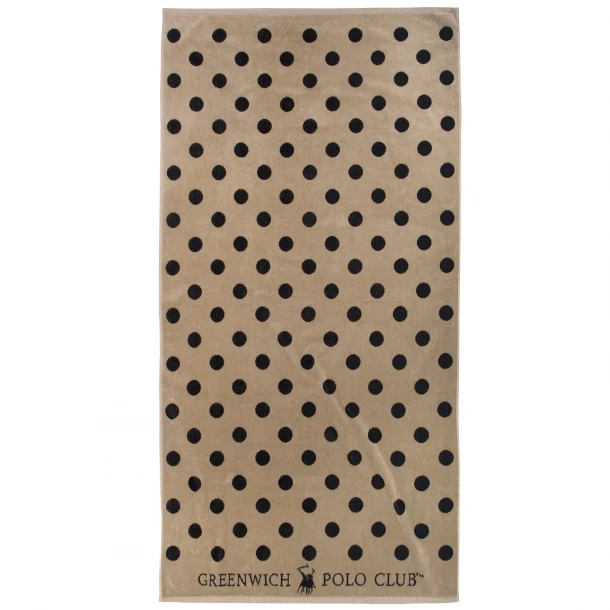 Πετσέτα Θαλάσσης Βαμβακερή 90x170εκ. Essential 4071 Μαύρη-Taupe Greenwich Polo Club