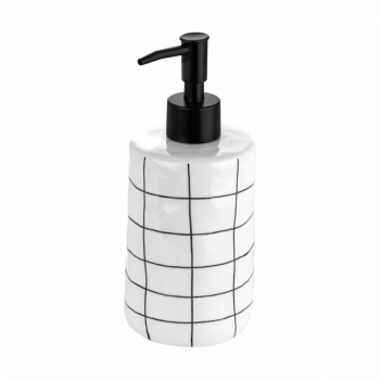 Ντισπένσερ Κεραμικό Λευκό-Μαύρο Cage 7,5x18εκ.-400ml Estia 02-27612