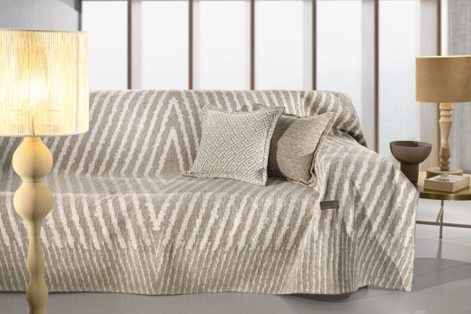 Ριχτάρι Τριθέσιος Polycotton Chenille Norton Natural 180x300εκ. Guy Laroche