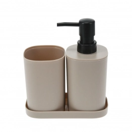 Σετ Μπάνιου 3τμχ Πλαστικό Beige MRShome 0057003