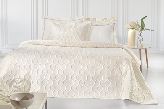 Σετ Κουβερλί Microsatin King Size 250x240εκ. Hive Ecru Guy Laroche