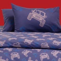 Ζεύγος Μαξιλαροθήκες Βαμβακερές 50x70εκ. Trucks Blue Kids Line Melinen 20003230