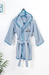 Μπουρνούζι Παιδικό Με Κουκούλα Βαμβακερό Aviator 183 Sky Blue Size 04 DimCol