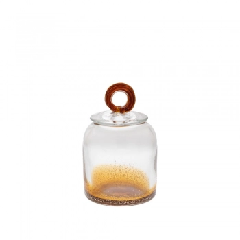 Διακοσμητικό Βάζο Με Καπάκι Γυάλινο Διάφανο-Καφέ iliadis Φ12x18,5εκ. 85037