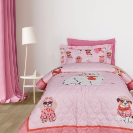 Κουβερλί Microfiber Μονό 160x220εκ. Kid Line 4938 Ροζ Das Kids