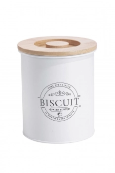 Βάζο Μπισκότων Μεταλλικό-Bamboo Λευκό 13,5x13,5x16εκ. Oriana Ferelli CLG7003GBWH