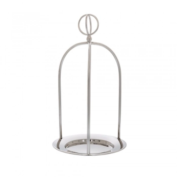 Δίσκος Σερβιρίσματος Μεταλλικός Ασημί Με Χερούλι 17x24εκ. iliadis 86765