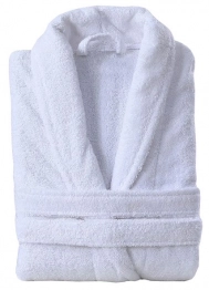 Μπουρνούζι Βαμβακερό 420gr/m2 Με Γιακά Λευκό One Size (Large - Extra Large)