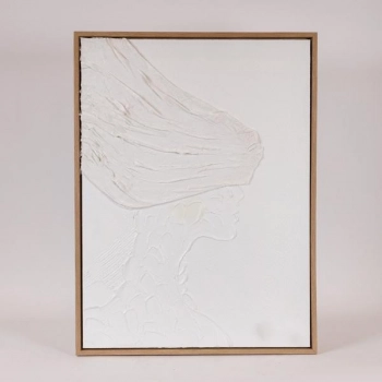 Πίνακας Καμβάς-Ξύλινος Χειροποίητος Φιγούρα Λευκός 60x3,8x80εκ. ESTHETI 812-10014