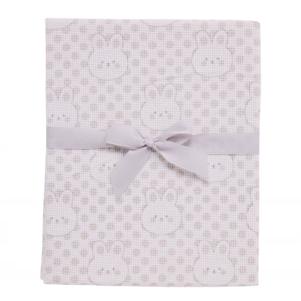 Κουβέρτα Πικέ Βαμβακερή Λίκνου-Αγκαλιάς 75x100εκ. Relax 4960 Γκρι Das Baby