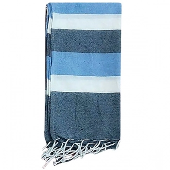 Πετσέτα Θαλάσσης Βαμβακερή Pestemal Γαλάζια 90x180εκ. Ριγέ Summer Tiempo 42-3172