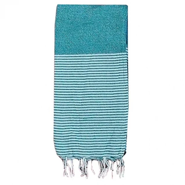 Πετσέτα Θαλάσσης Βαμβακερή Pestemal 90x180εκ. Ρόμβοι Ριγέ Green Summer Tiempo 42-3169