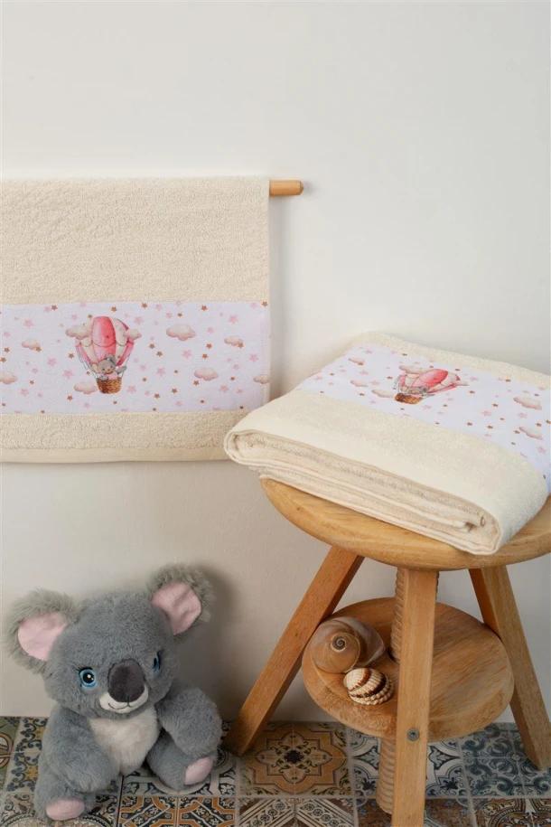 Σετ Πετσέτες 2τμχ Βαμβακερές Into The Sky 70 Ecru DimCol