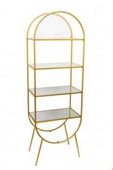 Ραφιέρα Οβάλ Χρυσή Με Καθρέπτες 65x40x195εκ. Zen Collection 24.37.51149