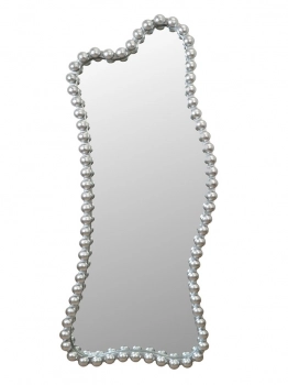 Καθρέπτης Ξύλινος Με Μπίλιες Ασημί 64,5x7x169εκ. Zen Collection 25.18.51625