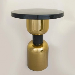 Τραπεζάκι Βοηθητικό Μεταλλικό Σκούρο Πράσινο-Χρυσό 51x60εκ. ESTHETI 750-39523