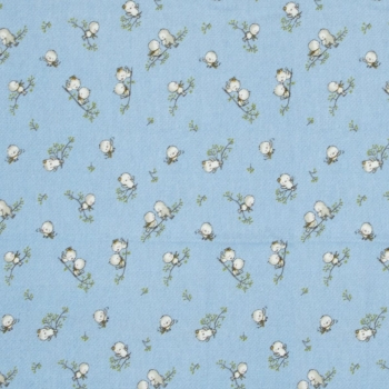 Πάνα Χασές Φανελένια Μπεμπέ 80x80εκ. Birds 14 Sky Blue Dimcol