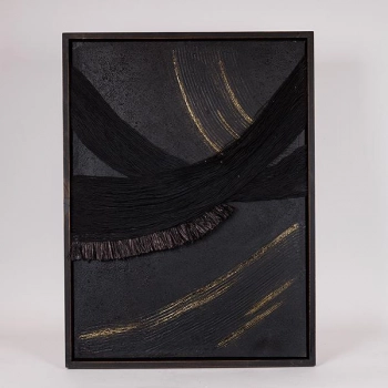 Πίνακας Καμβάς Ανάγλυφος Μαύρος-Χρυσός 60x4x80εκ. ESTHETI 812-10005