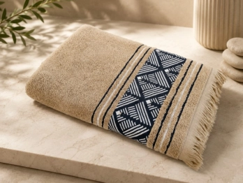 Πετσέτα Πισίνας 80x180εκ. 500gr/m2 Ζακάρ Με Κρόσι Beige
