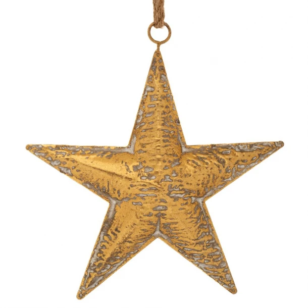 Χριστουγεννιάτικο Κρεμαστό Διακοσμητικό Αστέρι Μεταλλικό Χρυσό 33,5x6,5x35,5εκ. iliadis 90845