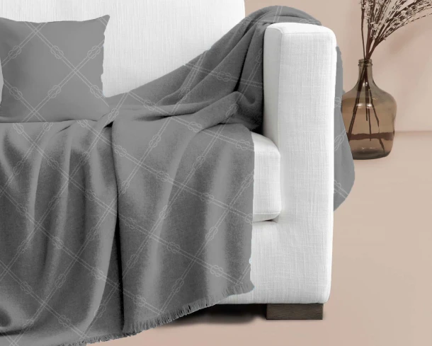 Ριχτάρι Βαμβακερό Πολυθρόνας 180x180εκ. Nautica Dark Grey Makis Tselios