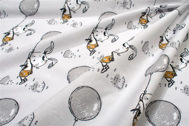 Πάνα Χασές Bebe Βαμβακερή 80x80εκ. Floating Bunny 715 Grey DimCol